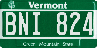 VT license plate BNI824