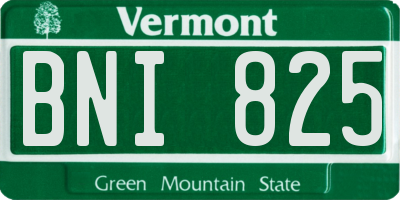 VT license plate BNI825