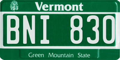 VT license plate BNI830