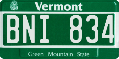 VT license plate BNI834