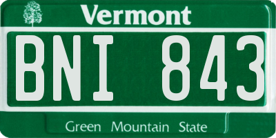 VT license plate BNI843