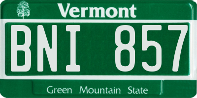 VT license plate BNI857