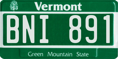 VT license plate BNI891