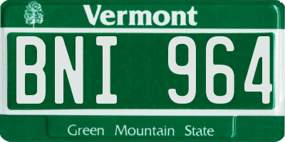 VT license plate BNI964