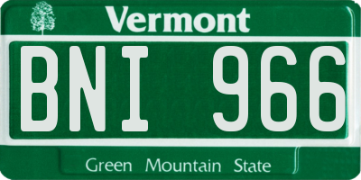 VT license plate BNI966