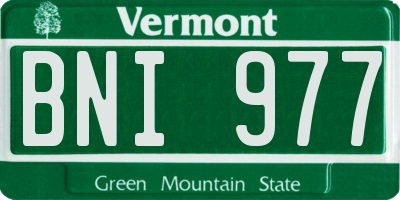 VT license plate BNI977