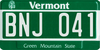 VT license plate BNJ041