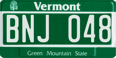 VT license plate BNJ048