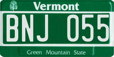 VT license plate BNJ055