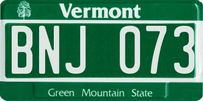 VT license plate BNJ073