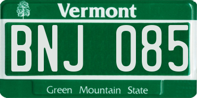 VT license plate BNJ085