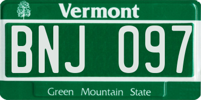 VT license plate BNJ097