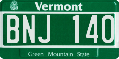 VT license plate BNJ140