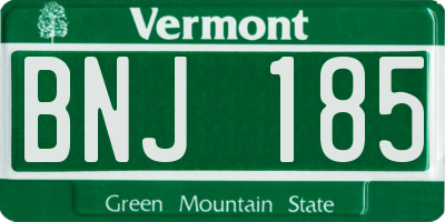 VT license plate BNJ185