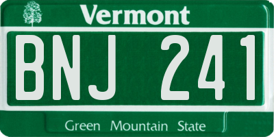 VT license plate BNJ241