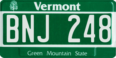 VT license plate BNJ248