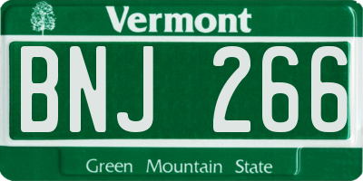 VT license plate BNJ266