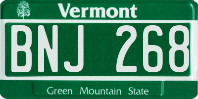 VT license plate BNJ268