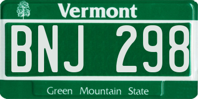 VT license plate BNJ298