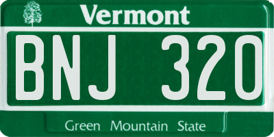 VT license plate BNJ320