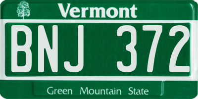 VT license plate BNJ372