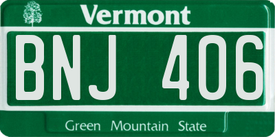 VT license plate BNJ406