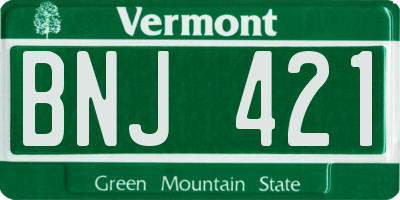 VT license plate BNJ421