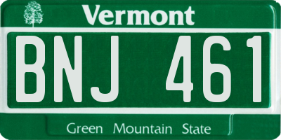VT license plate BNJ461