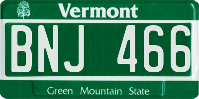 VT license plate BNJ466