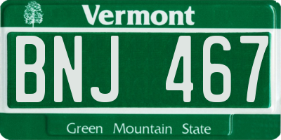 VT license plate BNJ467