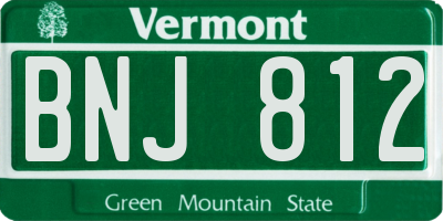 VT license plate BNJ812