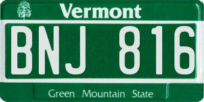 VT license plate BNJ816