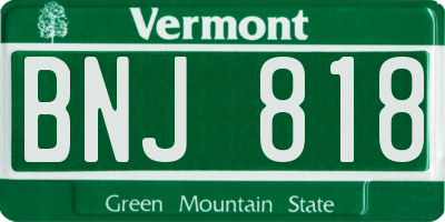VT license plate BNJ818