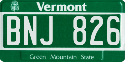 VT license plate BNJ826