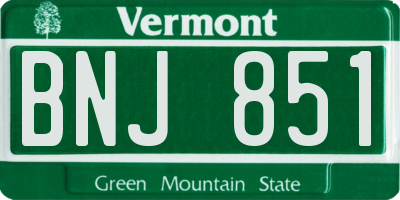 VT license plate BNJ851