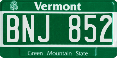 VT license plate BNJ852