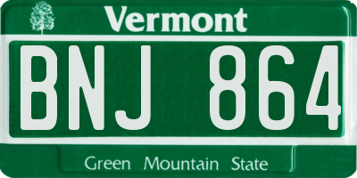 VT license plate BNJ864