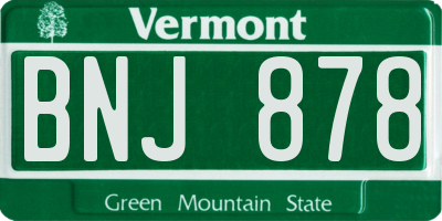 VT license plate BNJ878
