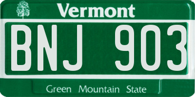 VT license plate BNJ903