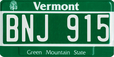 VT license plate BNJ915