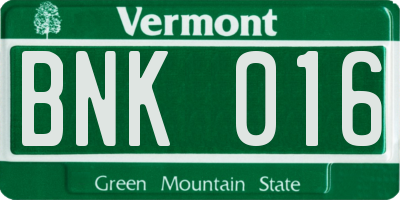 VT license plate BNK016