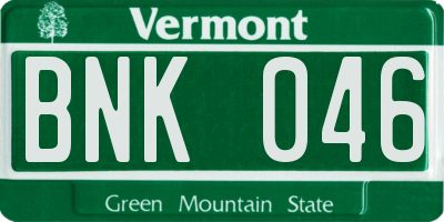 VT license plate BNK046