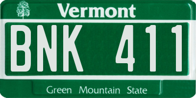 VT license plate BNK411