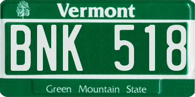 VT license plate BNK518