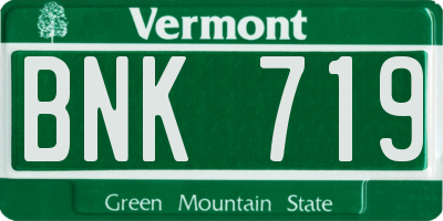 VT license plate BNK719