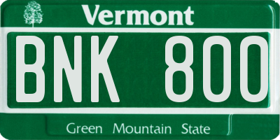 VT license plate BNK800