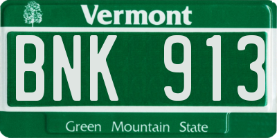 VT license plate BNK913
