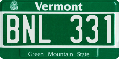 VT license plate BNL331
