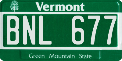 VT license plate BNL677