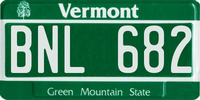 VT license plate BNL682